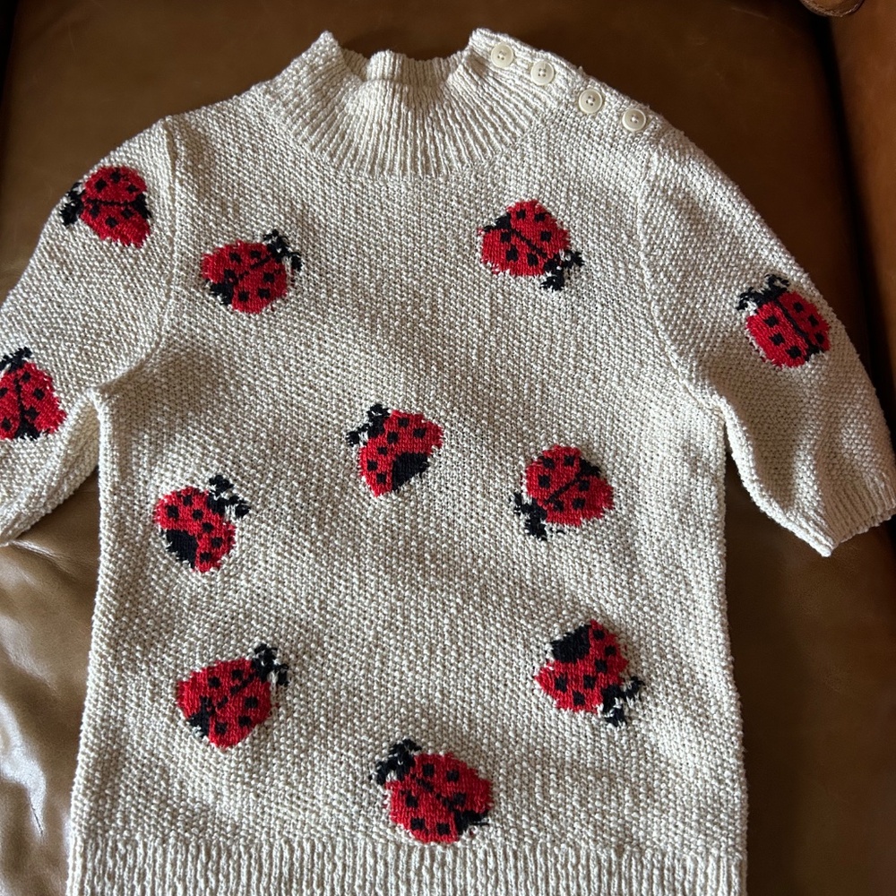 Maeve by Anthropologie Cream Ladybug Turtleneck Sweater XS - Picture 15 of 15